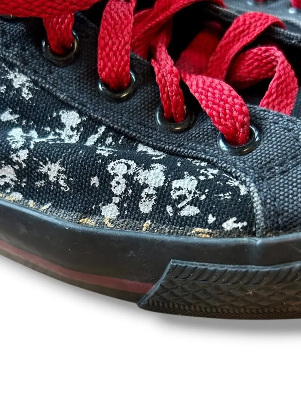 Slipknot By Draven High Top Shoes Black Band Print Red Laces Mens Size 7 EU 40 V